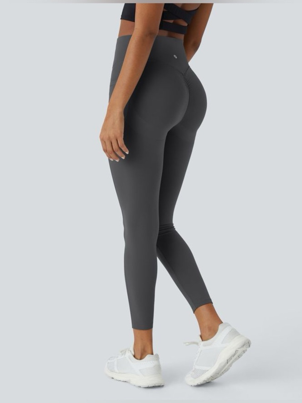 Halara High Waist Tummy Control Butt Lifting Leggings Gray Athletic Gym Large
